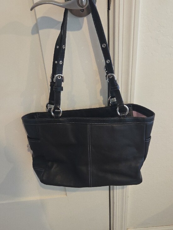 Coach Y2K Black Leather Shoulder Bag F13759